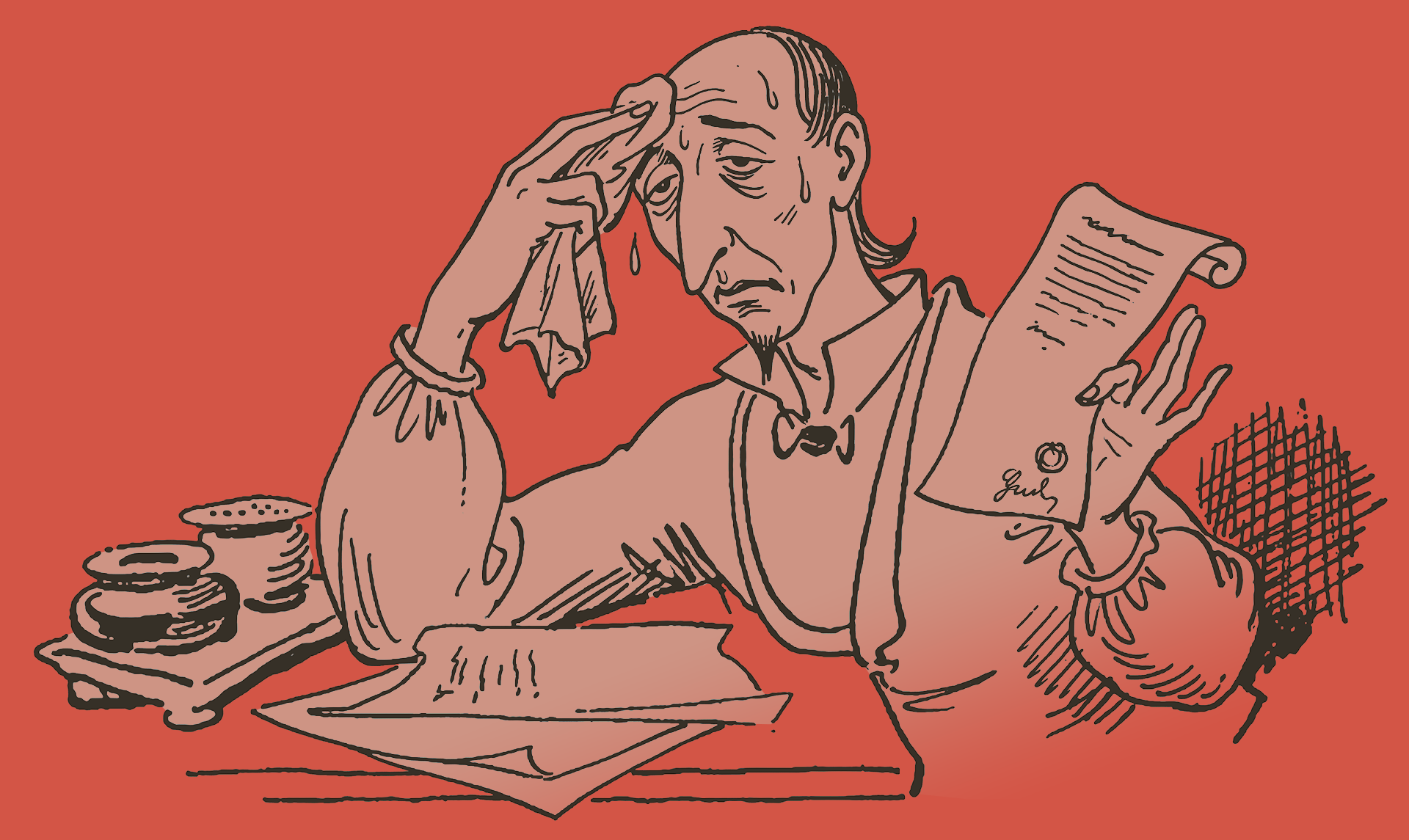 The exhausted scribe