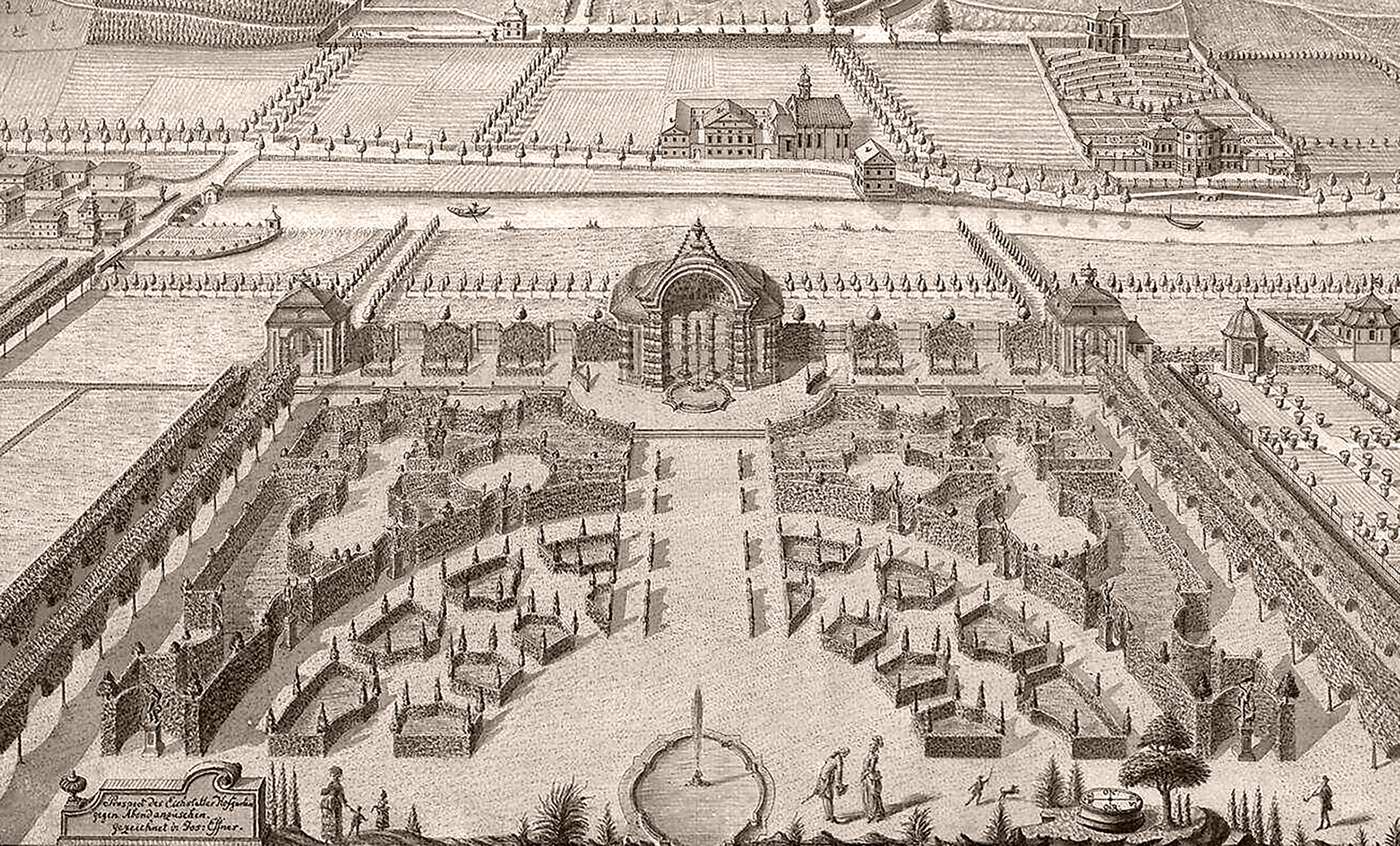 Vue historique du jardin de la Cour de la Résidence d'été d'Eichstätt